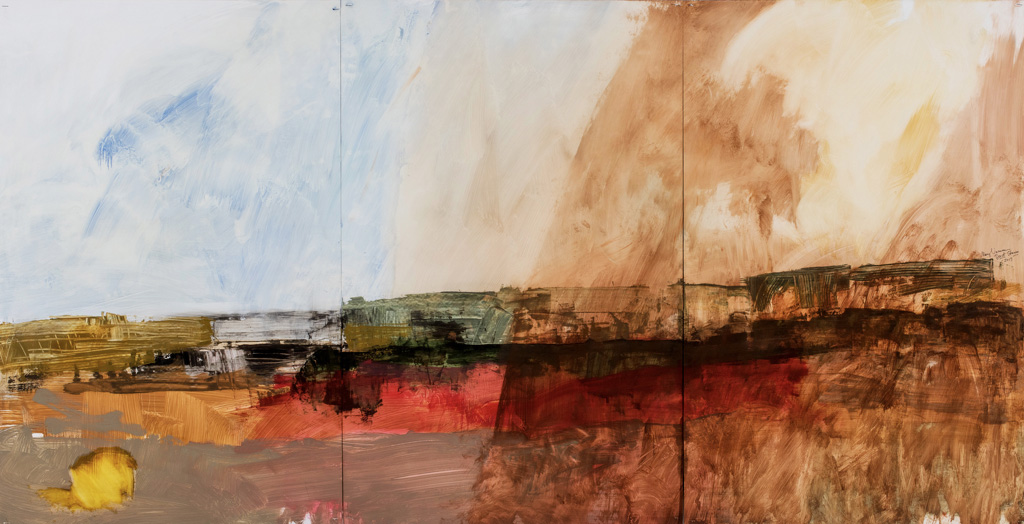 Dust Storm, 2017, Oil on Yupo, 40” x 78”