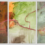 Interior with Yellow Rug, 2016, Oil and graphite on Yupo, 40” x 78”