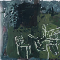 Two Chairs, 2012, Oil on Yupo, 26” x 40”