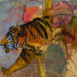 Garden Tiger, 2018, Oil and acrylic on Yupo, 60" x 63"
