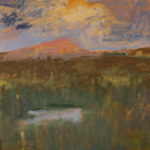 Artesian Pond, 2022, Oil and acrylic on Yupo, 26" x 40"
