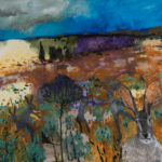 Jackrabbits, 2024, Oil on Yupo, 60" x 63"