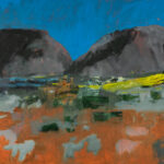 Yellow Hill Pass, 2024, Oil and acrylic on Yupo, 26" x 40"