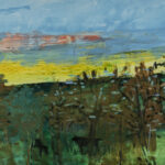 Orchard Morning, 2024, Oil on Yupo, 26" x 40"
