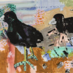 Coots' Nest, 2025, Acrylic and graphite on paper, 30" x 44"
