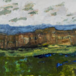 Cliff Face Mirage, 2025, Oil on Yupo, 26" x 40"