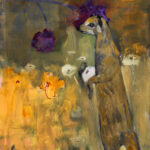 Yellow Mongoose, 2025, Oil on Yupo, 60" x 31.25"