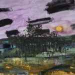 Tree Knoll, 2025, Oil and graphite on Yupo, 26" x 40"