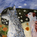 B and G, 2025, Oil on Yupo, 26" x 40"