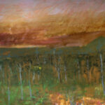 Blue Trees, 2025, Oil on Yupo, 26" x 40"