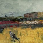 Prairie Falcon, 2025, Oil on Yupo, 26" x 40"