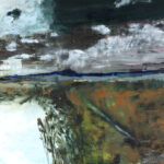 Stock Tank (Capulin), 2025, Oil and graphite on Yupo, 20" x 26"