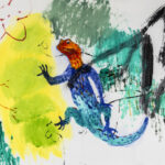 Rainbow Lizard, 2026, Oil on Yupo, 40" x 56"