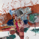 Still Life with Globe, 2026, Oil on Yupo, 40" x 26"