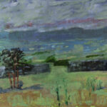 The Black Fence, 2026, Oil on Yupo on aluminum, 24" x 30"