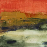 Orange Sky, 2026, Oil on Yupo on aluminum, 6" x 6"