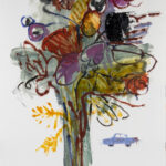 Still Life with Car, 2026, Oil on Yupo, 40" x 26"